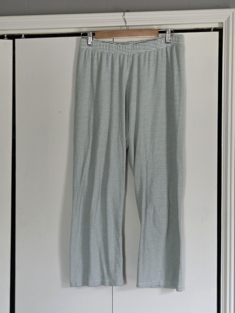 Lake Pajamas Light Green and White Striped Lounge Pants